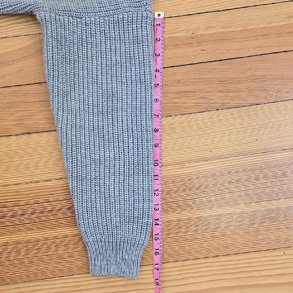 Anthropologie Maeve Gray Ribbed Cardigan Boho Minimalist Cool Girl S - Picture 10 of 12